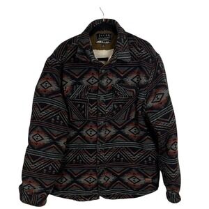 Jachs New York Men's Southwestern Aztec Print Sherpa Lined Shirt Jacket - Sz. XL